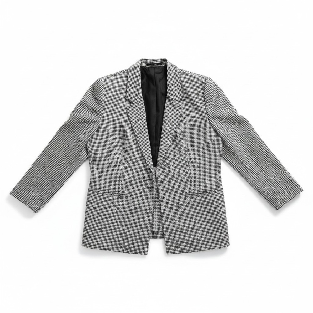 Barrie Stephens Vintage Houndstooth Black White Blazer, Woman's Size 8, USA